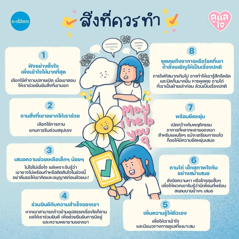 รูปประกอบ: Do's and Don'ts สำหรับดูแลใจคนใกล้ตัว