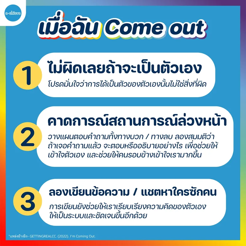 รูปประกอบ: Come out อย่างไร ให้ใจโอเค