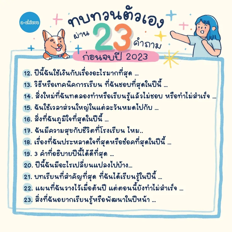 รูปประกอบ: ทบทวนตัวเองผ่าน 23 คำถาม ก่อนจบปี 2023 